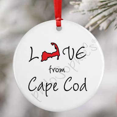 philoSophie's Stationery & Gifts - Wholesale Ornament - Love from Cape Cod - Name Drop Christmas Ornament, Cape
