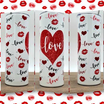 Hearts Tumbler Design. Valentines Tumbler Sublimation