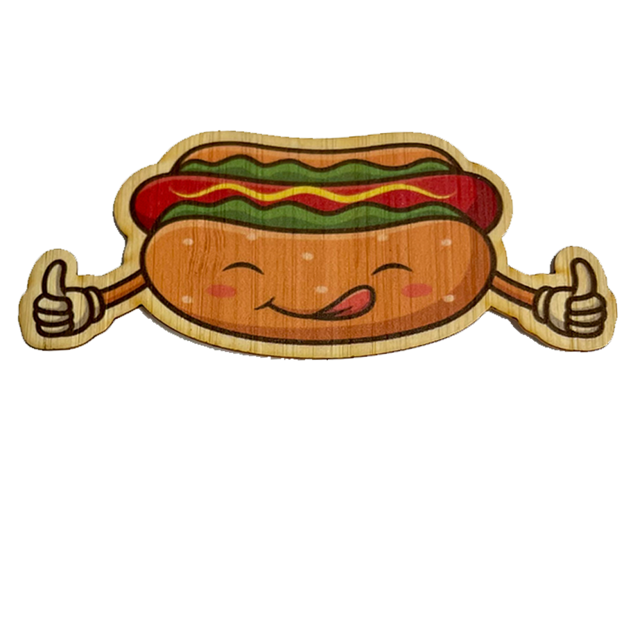 Bamboo Wood Stickers - Vendita all'ingrosso Adesivo - Hot dog carino0