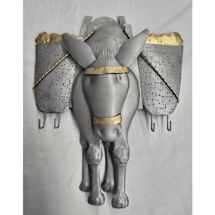 2 Greeks Inc - Wholesale Sculpture - Handcrafted Wrought Iron 3D Donkey Key Holder