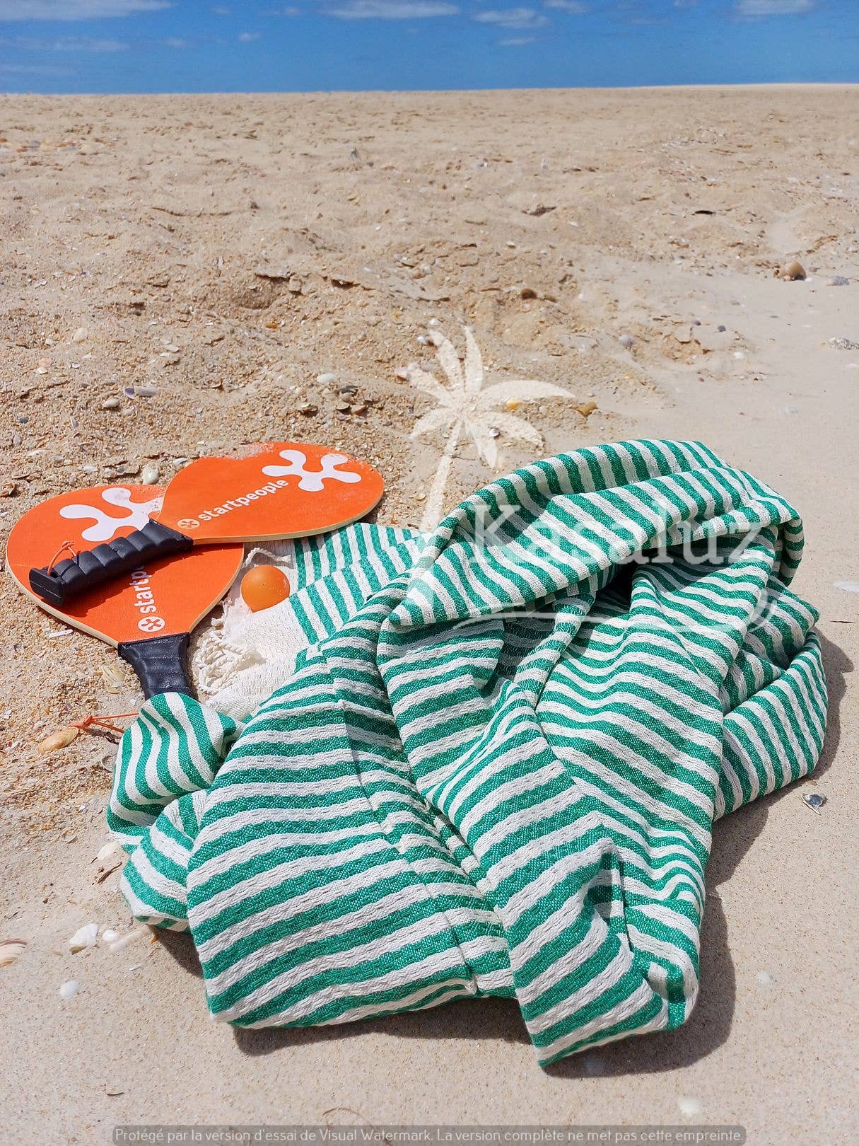 KASALUZ - Vendita all'ingrosso Telo mare - Fouta Atlántico Noir a nido d'ape 100% cotone5