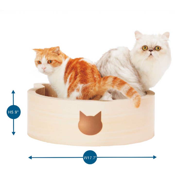 MOON-X USA, INC. – wholesale Pet scratcher – Cat – Cat-headed Scratcher Bed Large (Birch)1