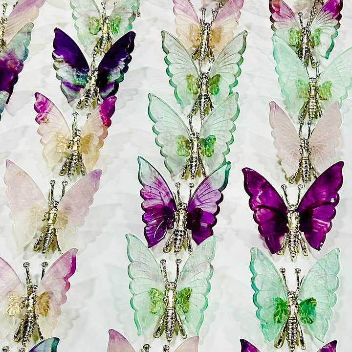 Quasar Gems USA - Wholesale Decorative Figurine - Multi Color Fluorite Butterfly