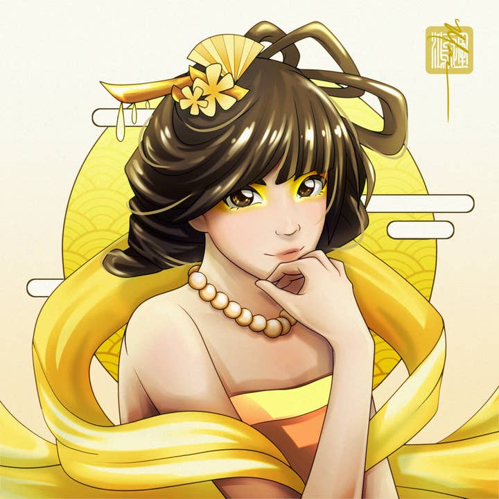 Stampa Rainbow Hanfu - Gialla per la vendita all'ingrosso da parte di MarinaXStudios