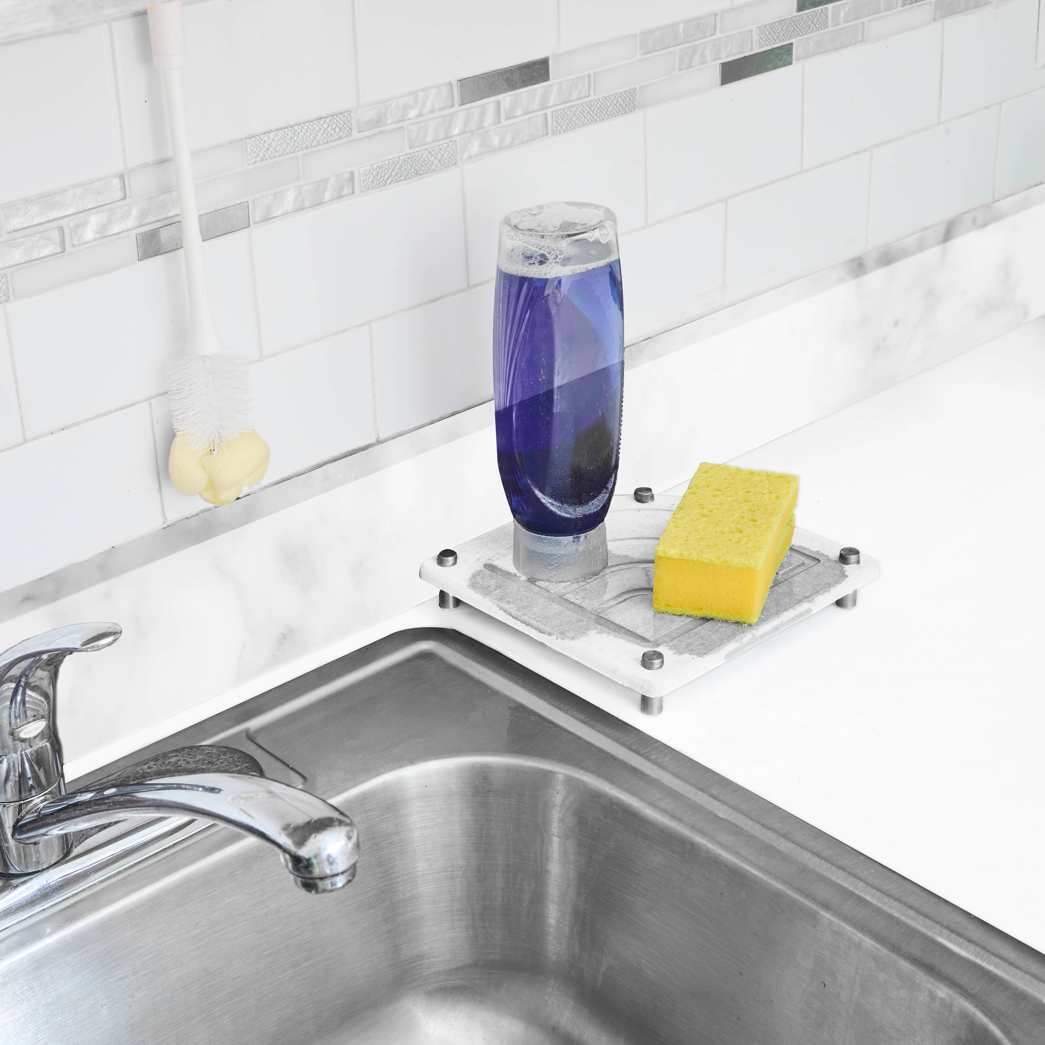 Core Home - Wholesale Kitchen Storage/Organizer - Corner Diatomite Sink Caddy - White2