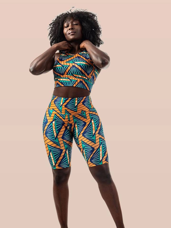 High Waist Wax Safari Cycling Shorts MSLux for wholesale by Massollo