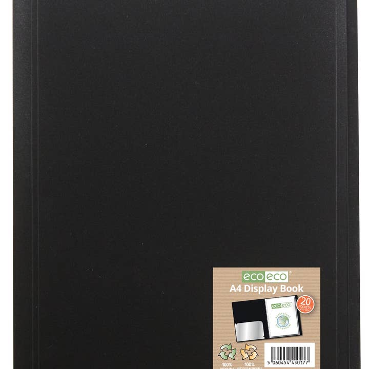 eco-eco Stationery Ltd – wholesale Folders – A4 100% Recycled 20 Pocket Flexicover Display Book