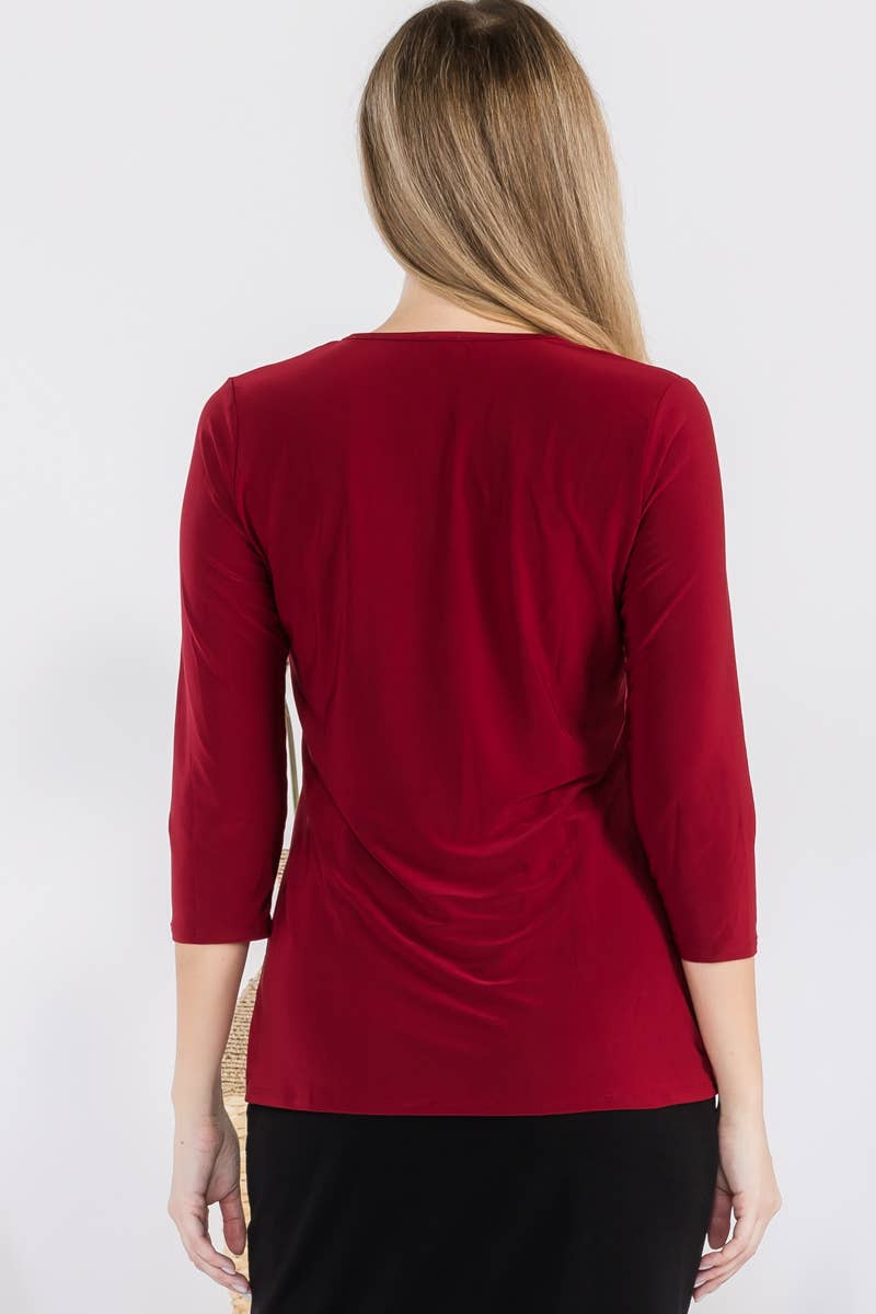 Celeste Clothing - Wholesale T-Shirt - Women's - CLASSIC 3/4 SLEEVE CREW NECK TOP -CT1321433