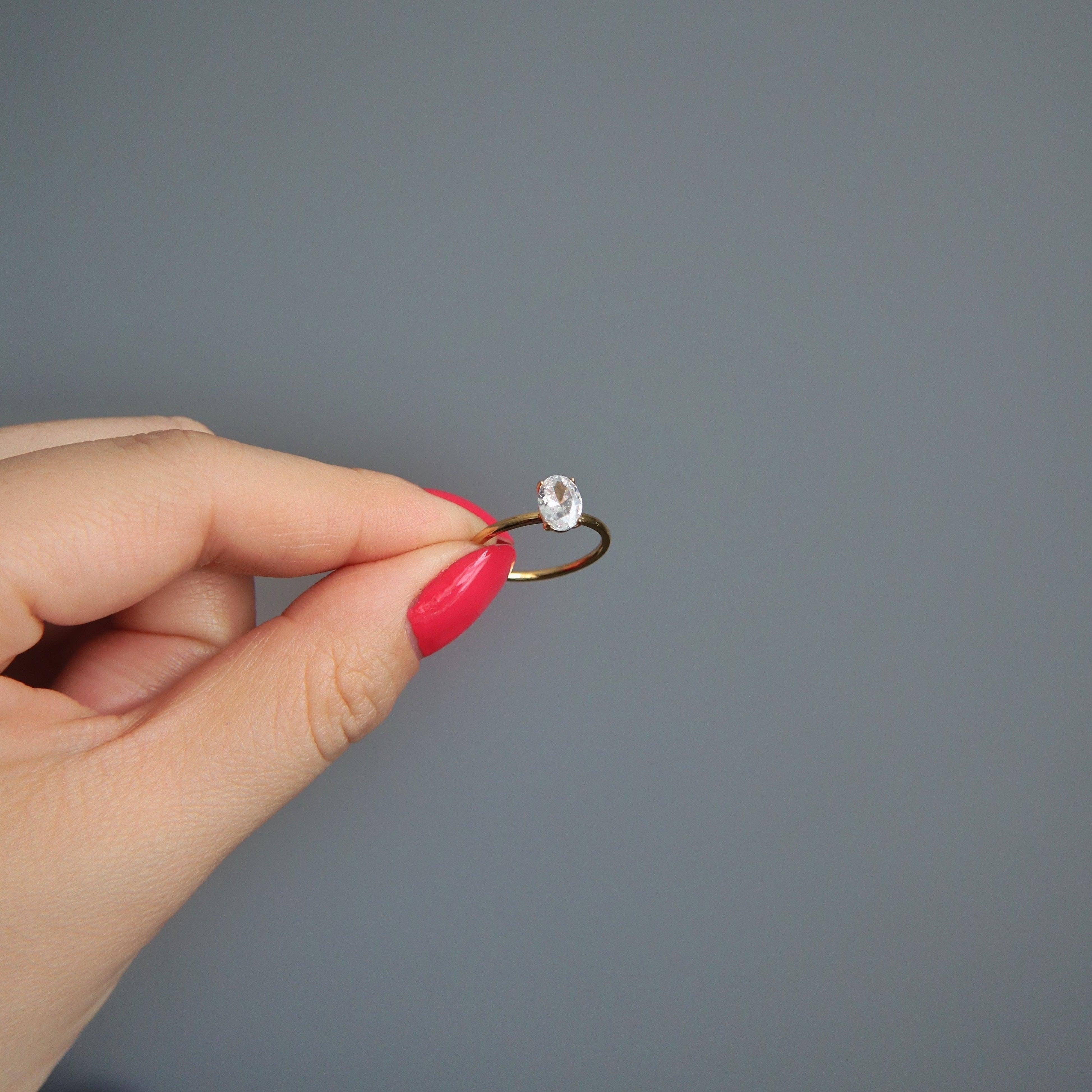 JESSA Jewelry - Wholesale Single Stone/Solitaire Ring - Oval Solitaire Ring | Zirconia Ring6