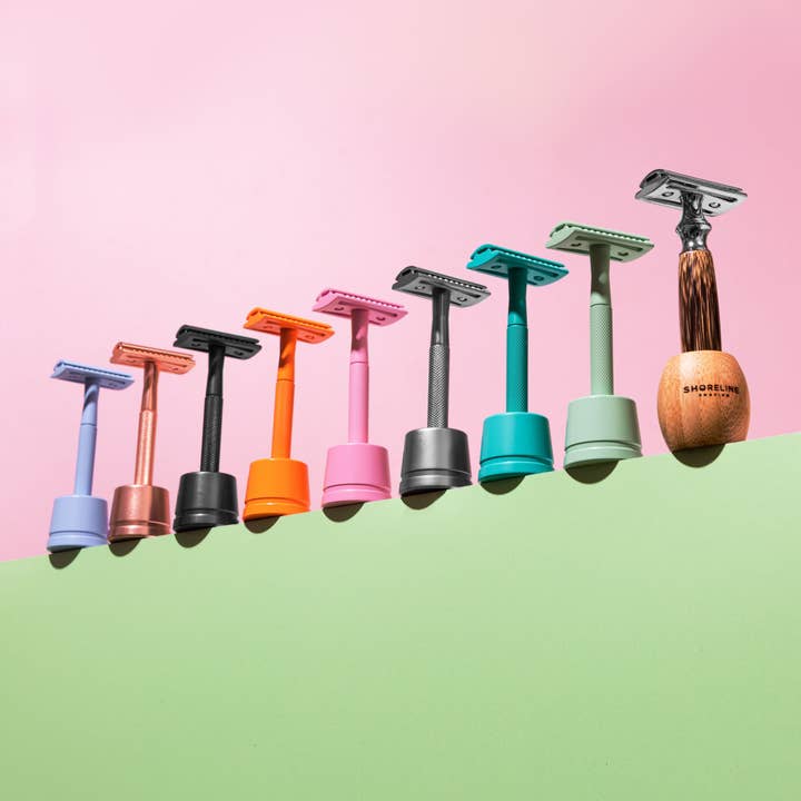 Shoreline Shaving – wholesale Shaving set/kit – Men's – Eco-Friendly Shaving Kit - Pastel Pink Safety Razor