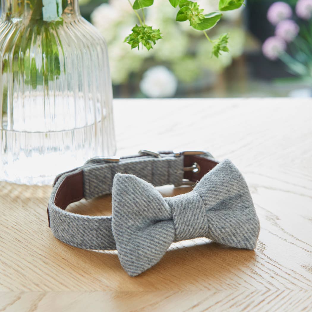 Sweet William Designs – wholesale Pet bow tie – Dog – Bow Tie - Grey Tweed1