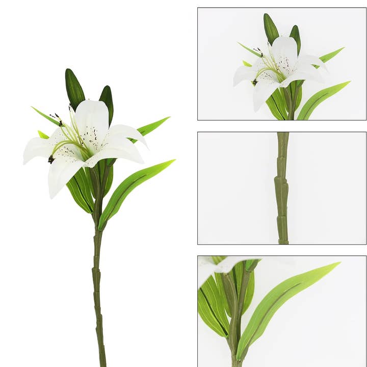 15" Real Touch Artificial Lily Stem – | PVC Material for wholesale by Angel Isabella