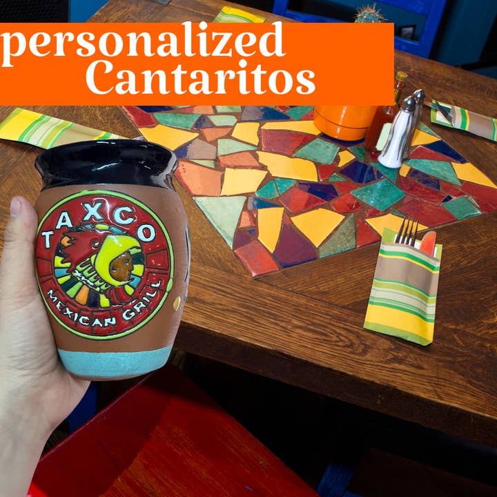 Doña Cata Art - Vendita all'ingrosso Bicchiere/tazza - Ristorante personalizzato Cantarito de Barro Mexican Clay Cup