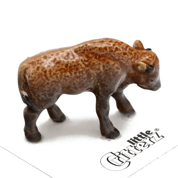 Teton Young Bison Porcelain Miniature for wholesale by Little Critterz