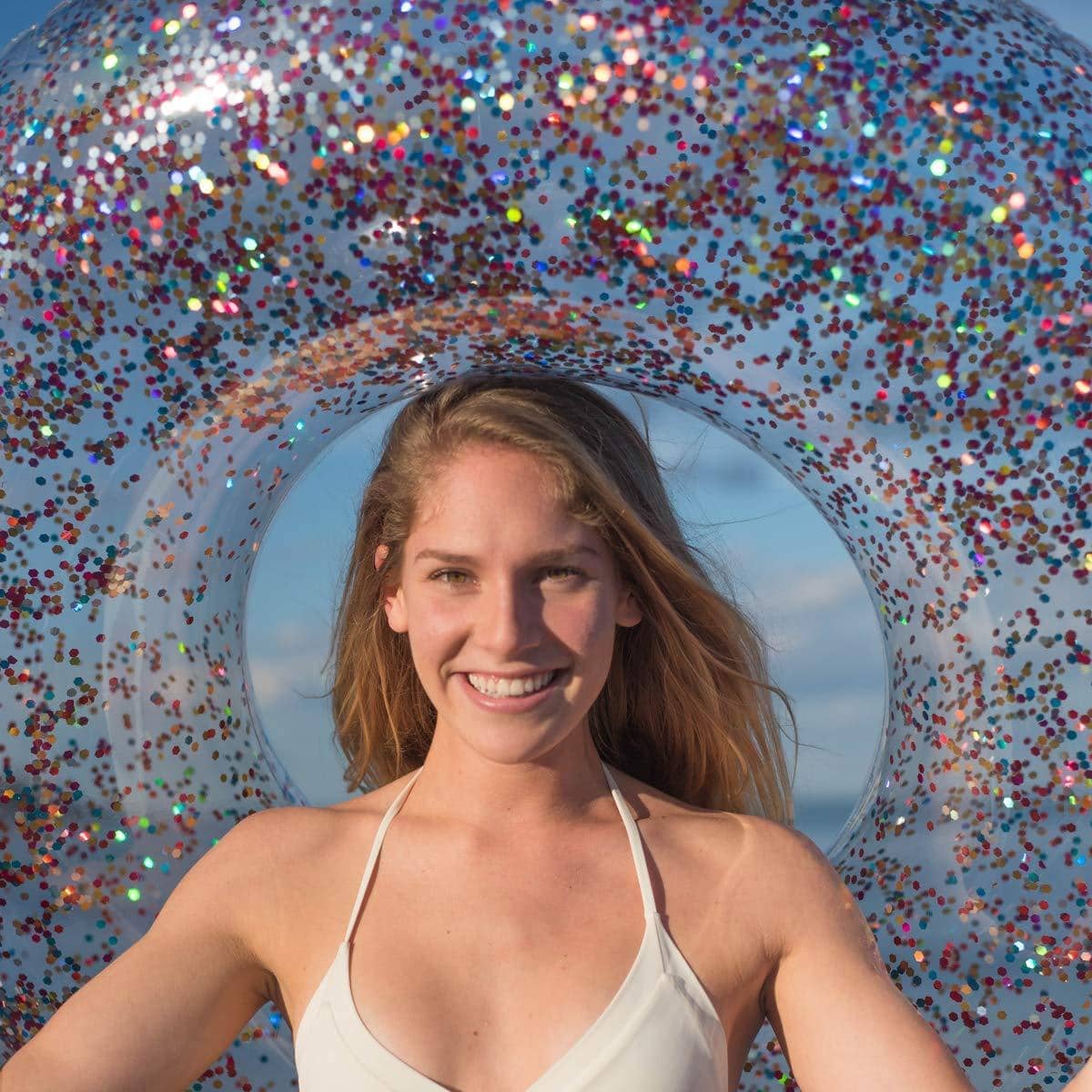 PoolCandy – wholesale Inflatables – Inflatable Pool Float Multicolor Glitter Jumbo 48 Inch PoolC4