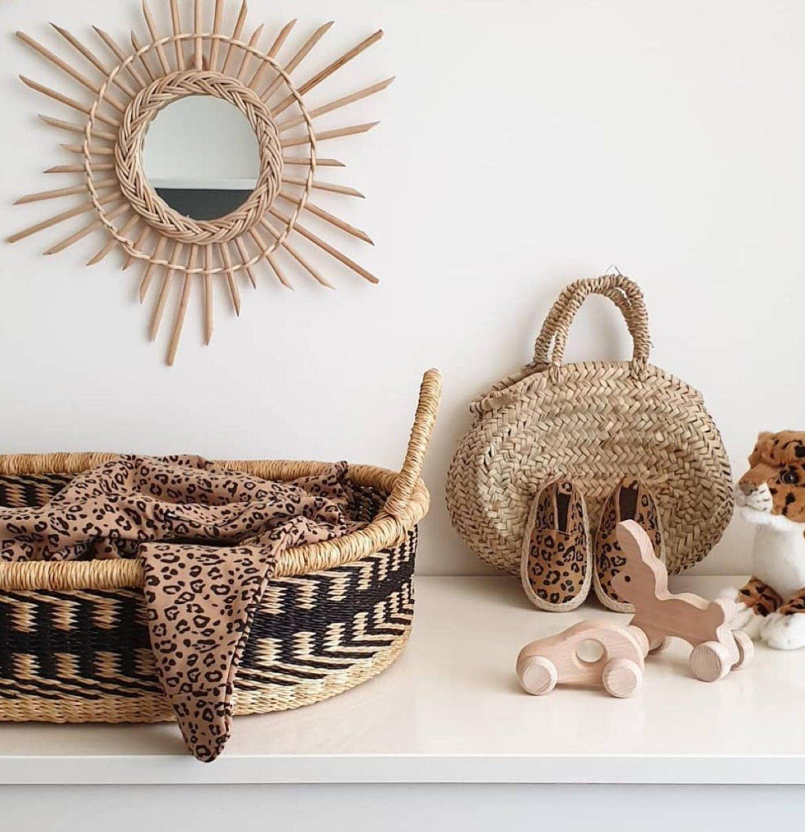 HandHappiness – wholesale Wall mirror – Set Of Rattan Mirrors, Boho Mirror,Rattan Wall Mirror.4