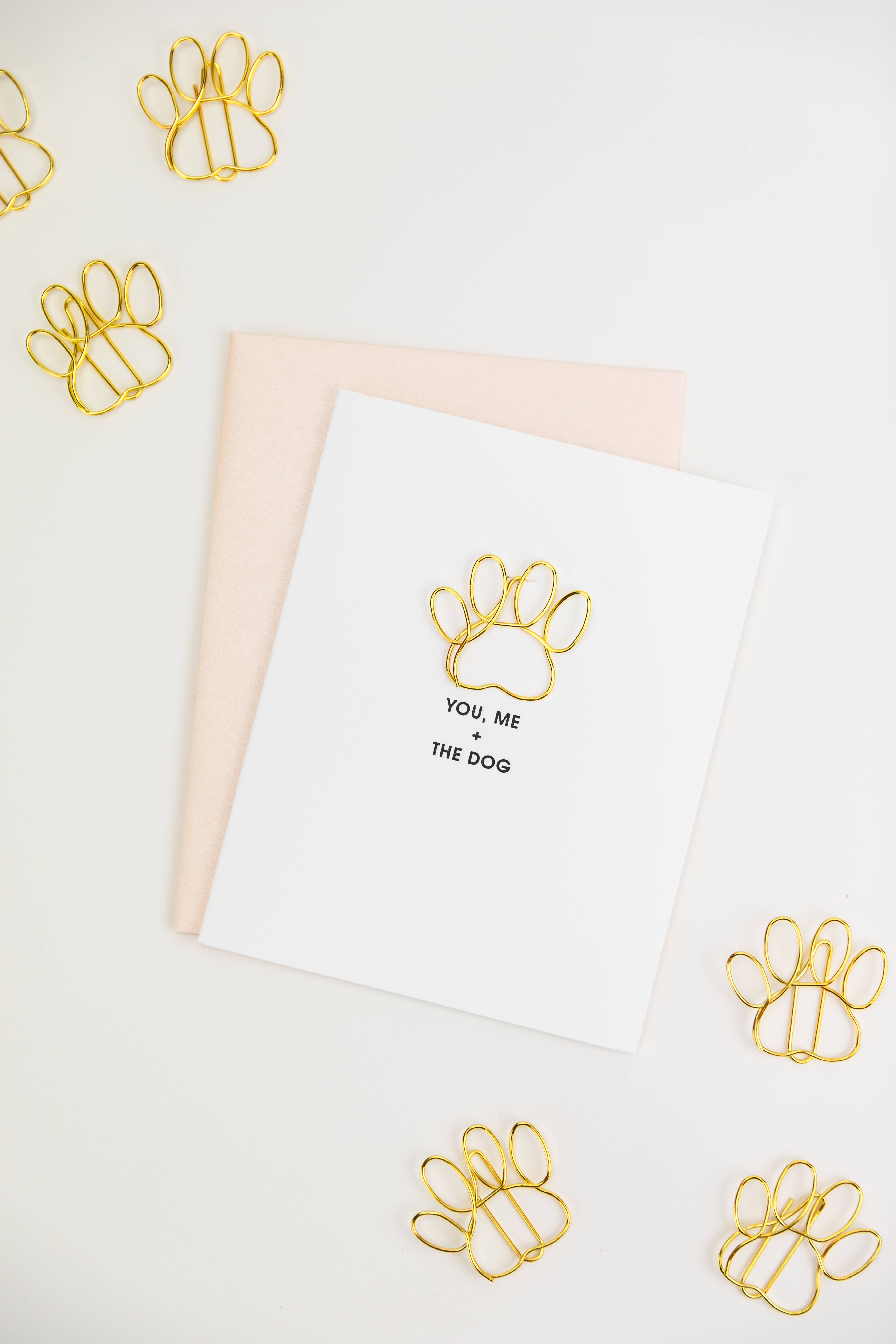 Chez Gagné - Wholesale Anniversary Card - You, Me + The Dog - Love | Anniversary - Paw Print Paperclip Card 3