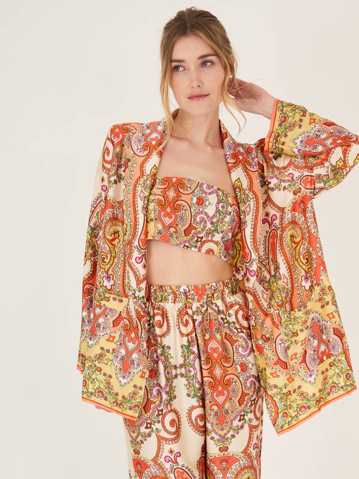 Sæt med 3 dele i let stof med blomsterprint - APOLLON 9101 for engroshandel hos GOLDEN LIVE PARIS