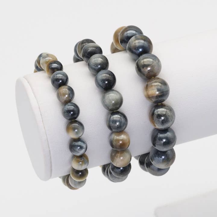 Mystic Golden Blue Tiger Eye Stretchy Bracelet, Sku#EF431 for wholesale by BestBeads&Beyond