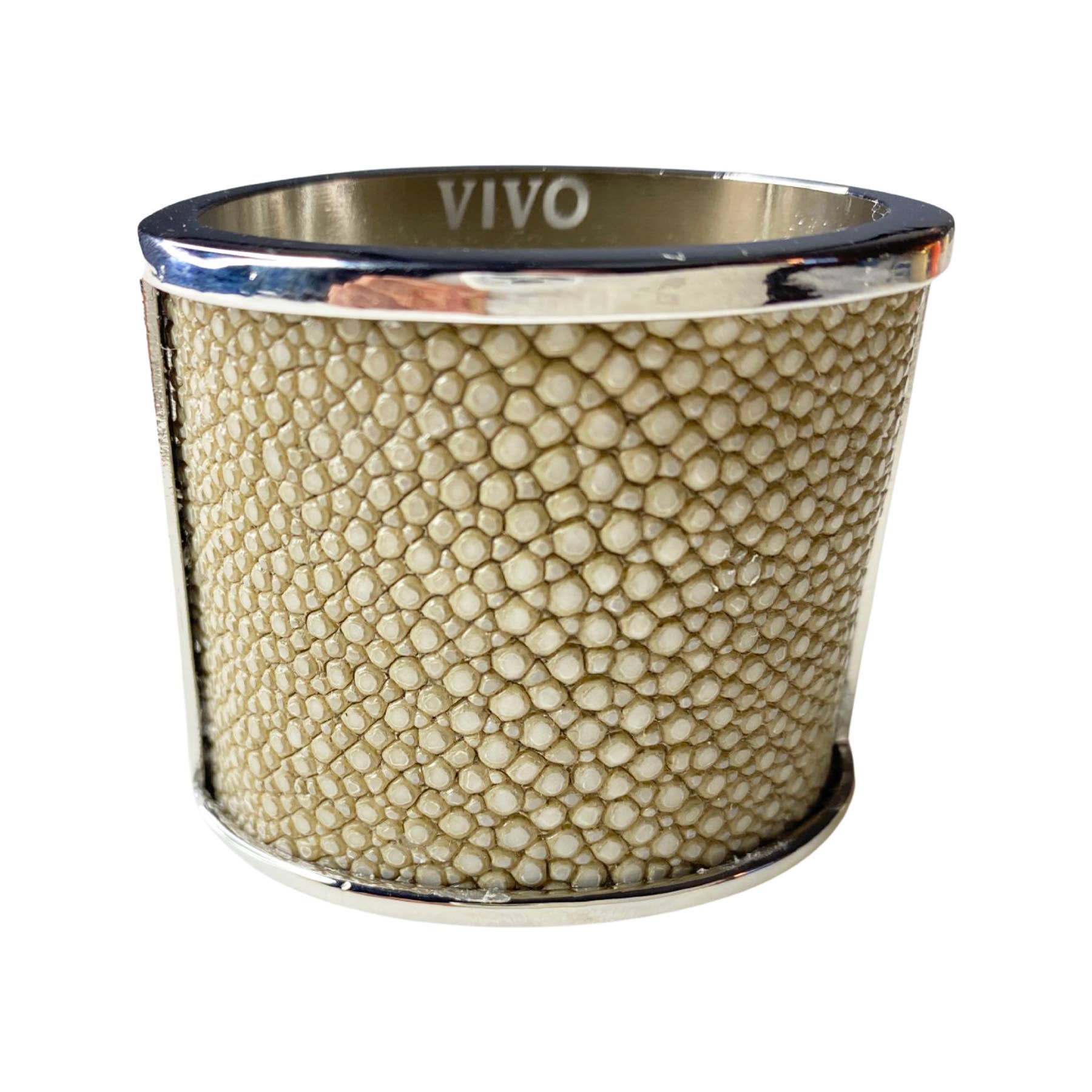VIVO - Wholesale Napkin Ring - Genuine Shagreen Inlay Silver Napkin Ring1