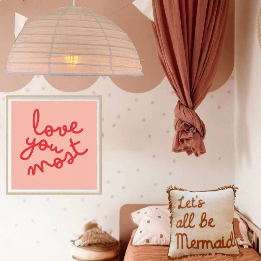 Little Nordic Sol - Wholesale Lantern - Linen Light Shade Lumi Dome Blush Pink  60cm7