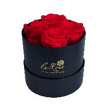 La Rose Preserved Beauty - Wholesale Dried/Pressed Flowers - 4 Preserved Roses Hat Box / Timeless Rose by La Rose