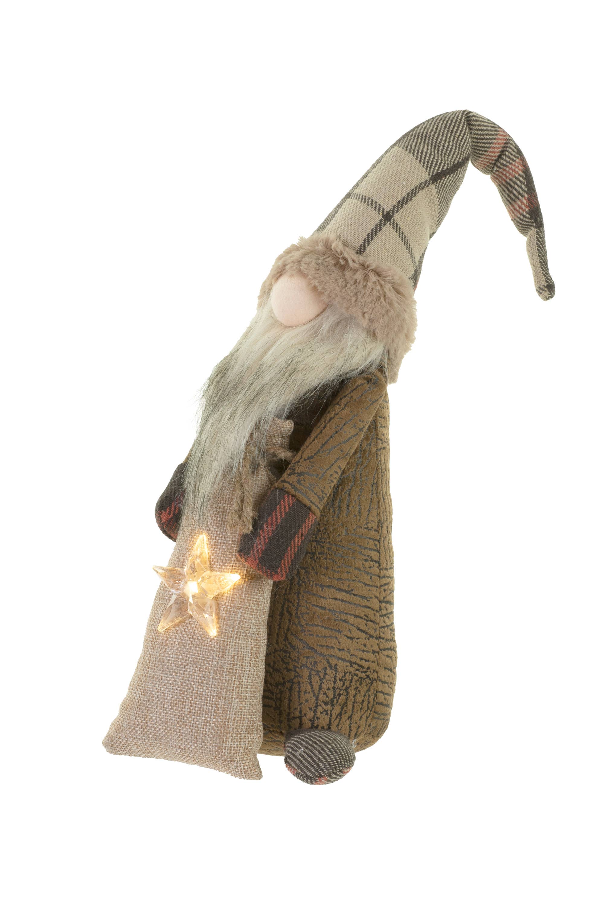 Starlight Collection - Vente Décoration de Noël - Gnome mince marron/beige avec sac2