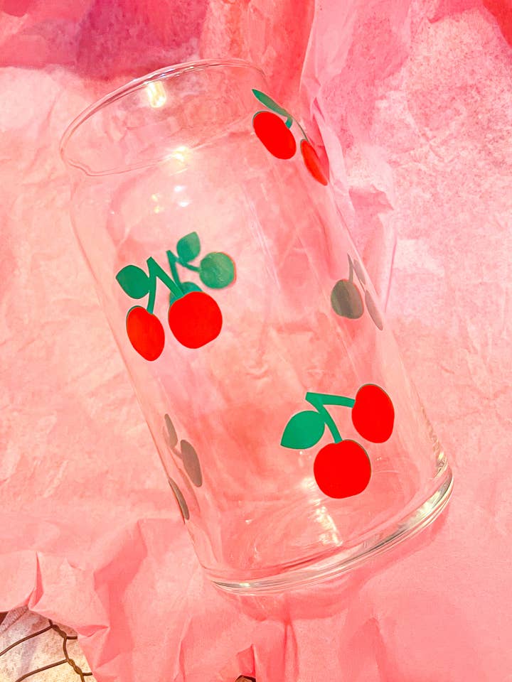 Cherry Beer Can Glass for wholesale by Girlhood Company LLC