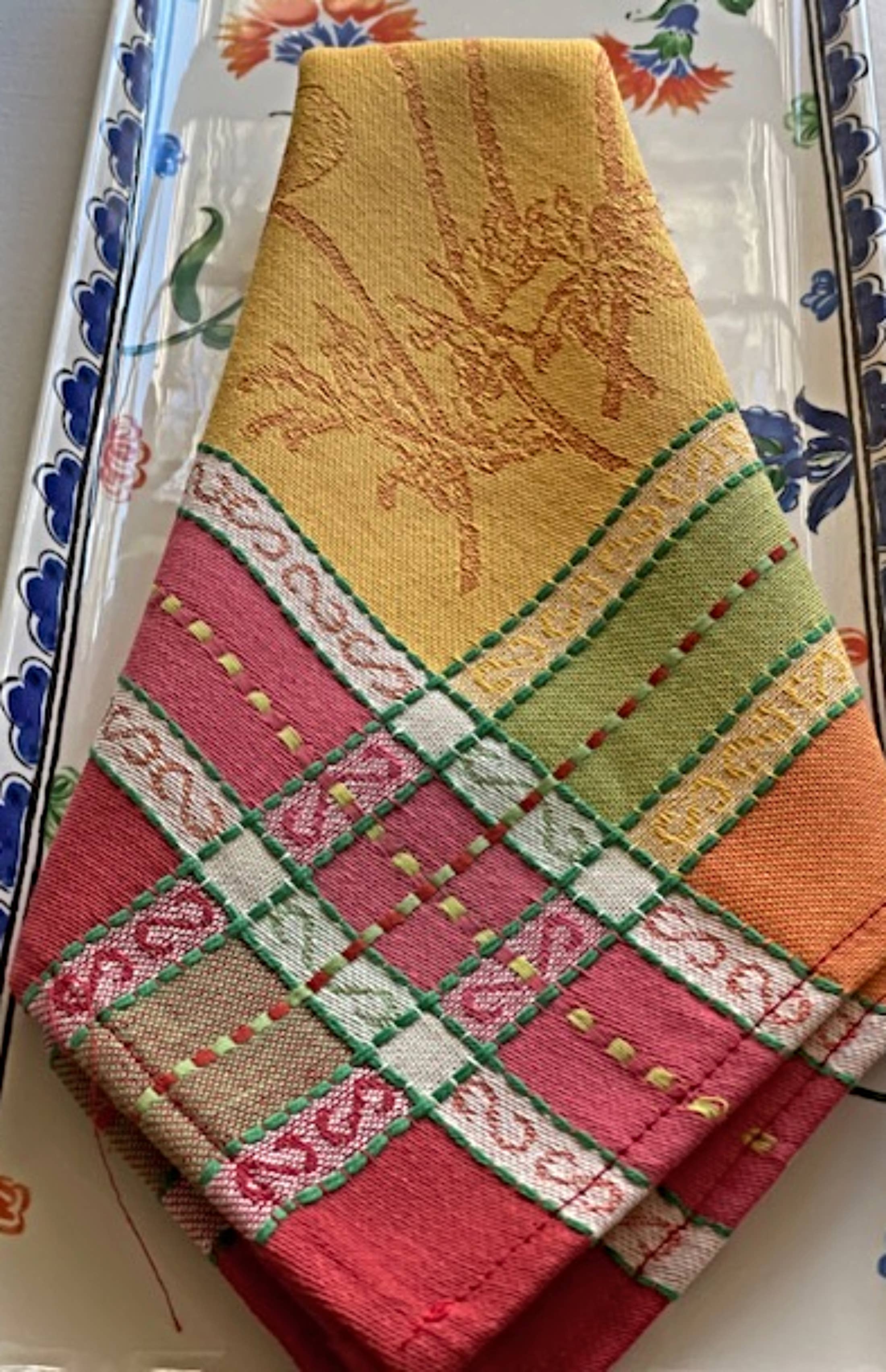 La Maisonnette - Vente Serviettes de table en tissu - Ensemble de 12 serviettes Tamaris en jacquard français0