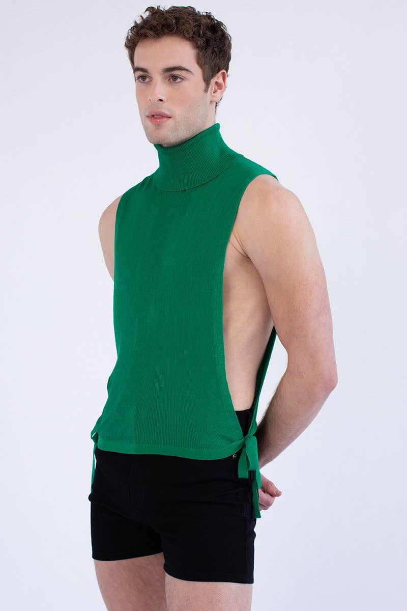 Green Turtleneck Bib Knit Tank for wholesale on Faire0