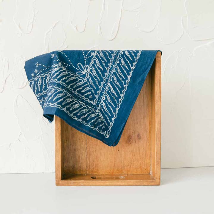 The Batik Library - Wholesale Bandana - Unisex - Double Parang - Batik Bandana Handkerchief Scarves