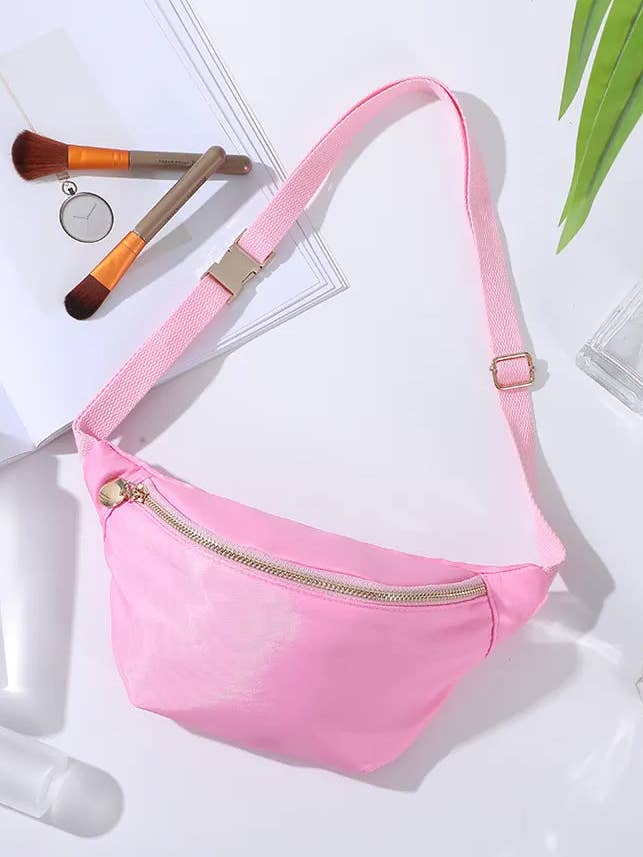 Bubblegum Pink Adult Fanny Pack for wholesale by Happy Barb LLC