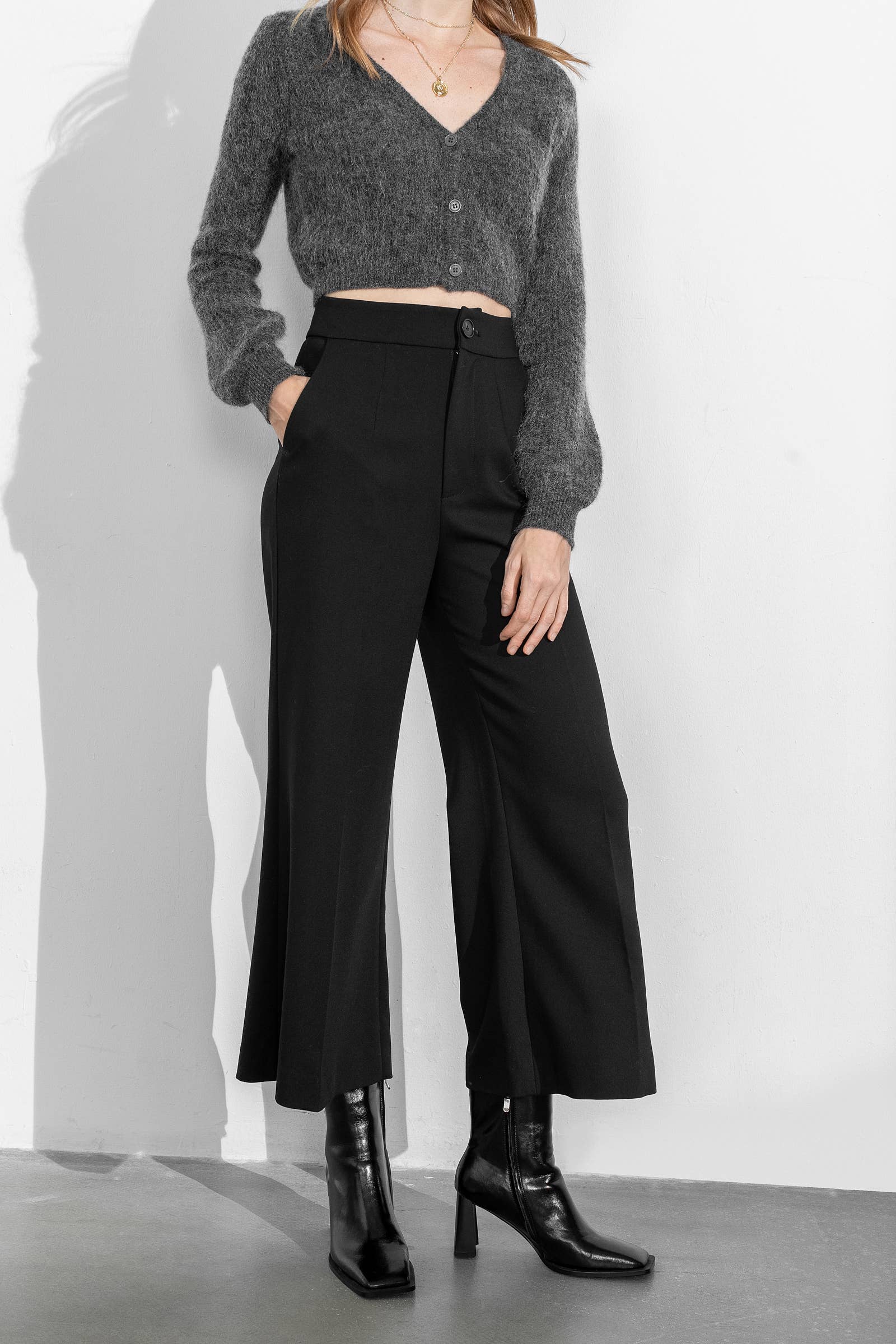 J.ING - Wholesale Pants - Women's - Business Black Flared Slacks6