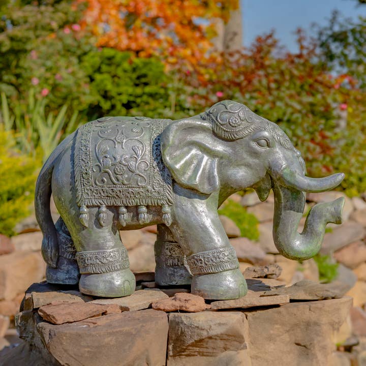 Zaer Ltd. International - Wholesale Outdoor Ornament/Decor - Magnesium Boho Elephant Statue- 3 Color Options13
