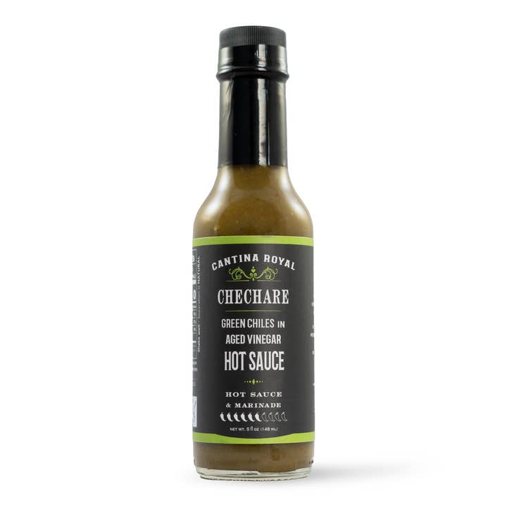 Chechare - Green Chiles in Aged House Vinegar Hot Sauce for wholesale by Cantina Royal Hot Sauce