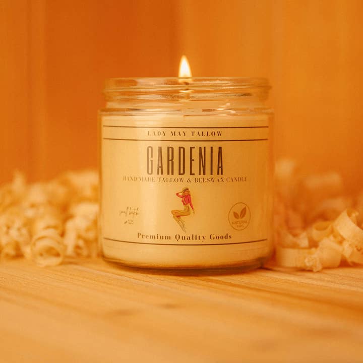 Lady May Tallow - Wholesale Jar/filled candle - Lady May "Classics" All Natural, Non-Toxic, Clean Burning TALLOW & Beeswax Candle |4