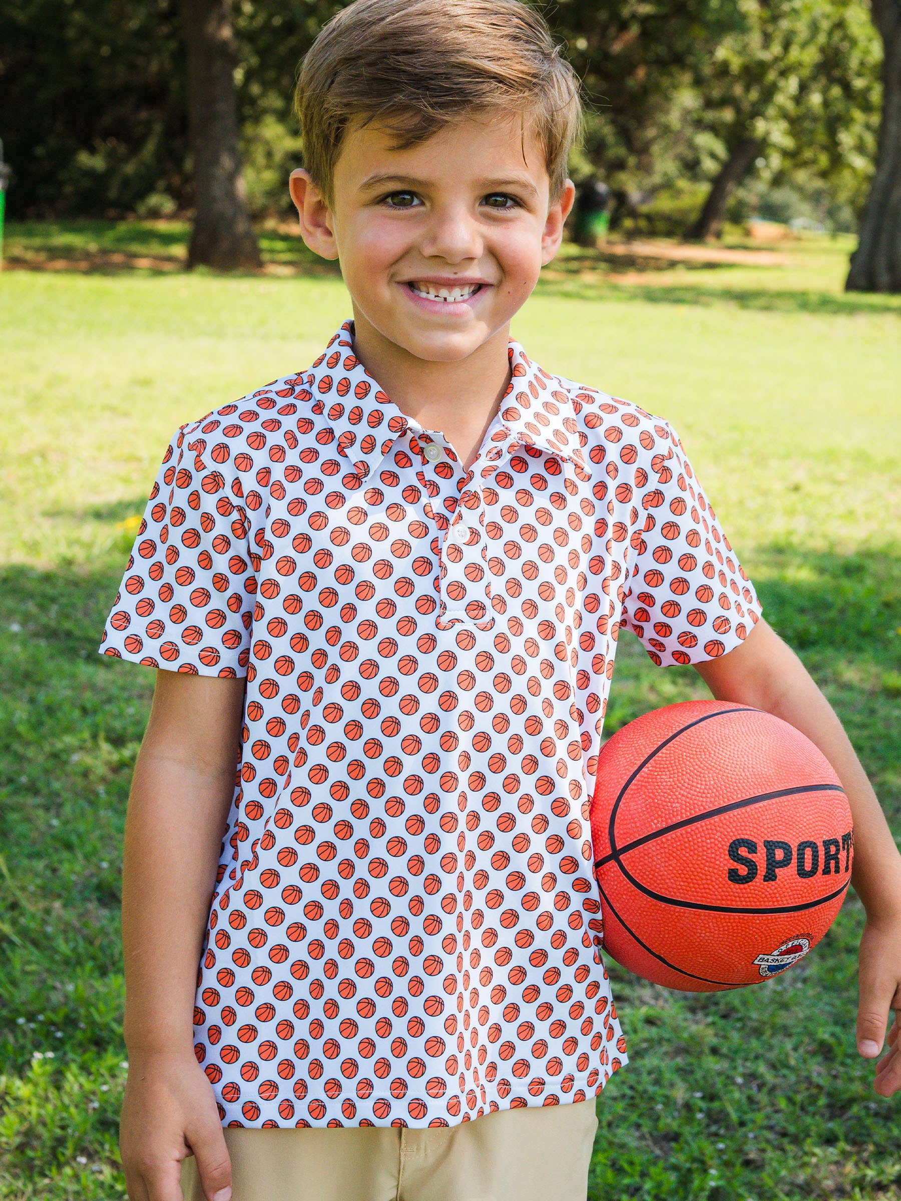 Orange Boys Basketball Madness Knit Short Sleeve Performance Polo
for wholesale on Faire