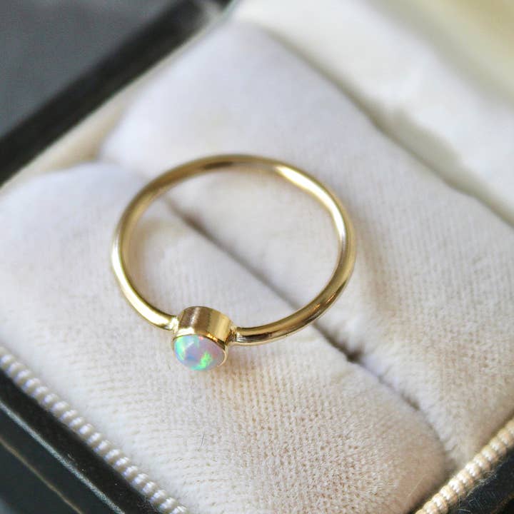 Vivian Grace Jewelry - Wholesale Band/Stacked Ring - Bello Opal Stacking Ring - 14k Gold Filled