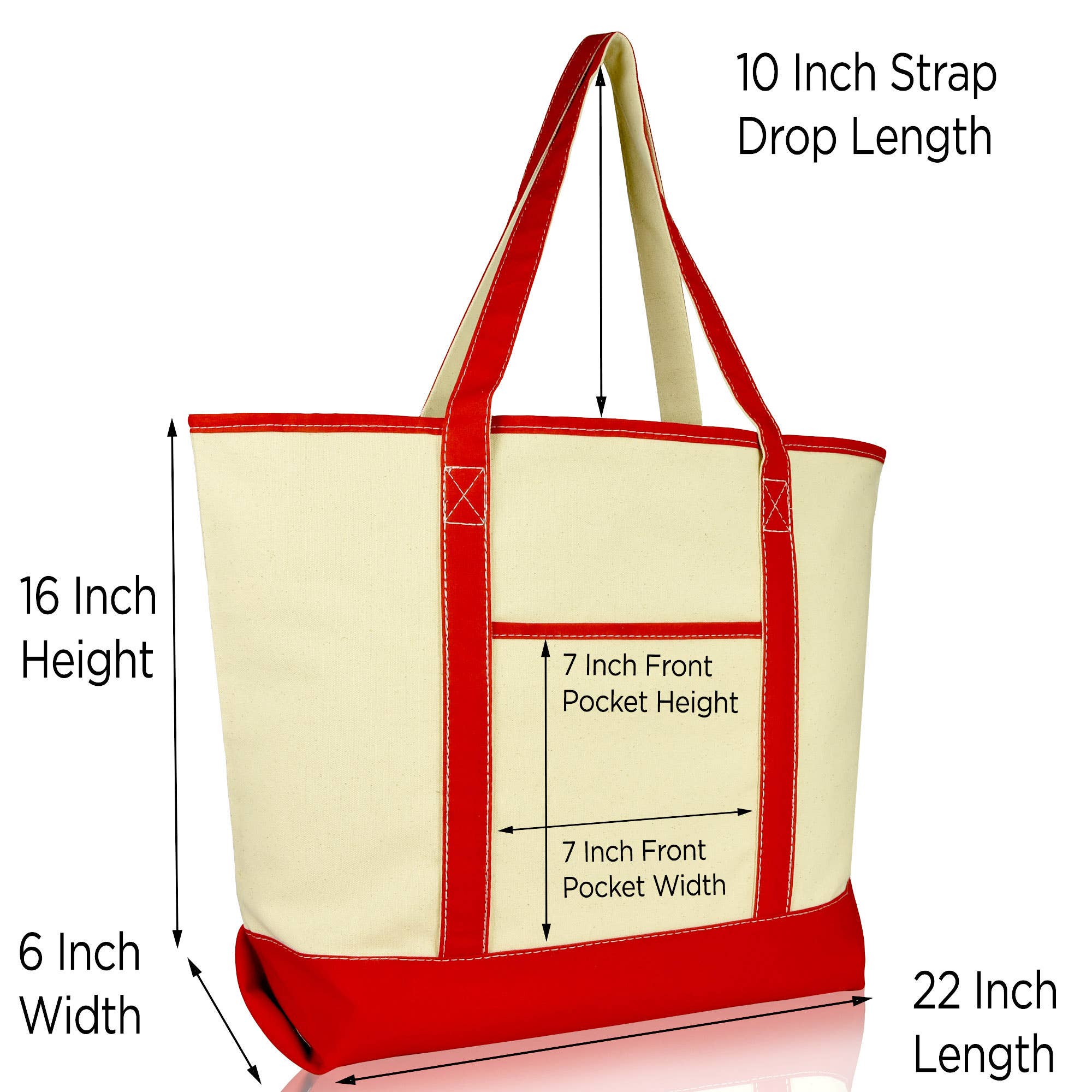 Dalix - Wholesale Tote Bag - Women's - DALIX 22" Open Top Heavy Duty Deluxe Tote Bag Outer Pocket46