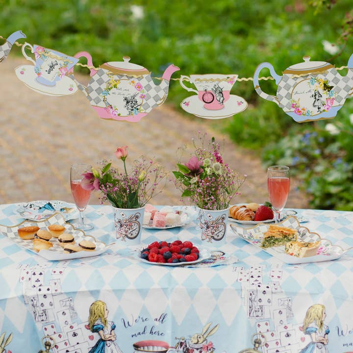 Talking Tables USA - Wholesale Disposable Table Cover/Runner - Alice in Wonderland Paper Table Cover | Tea Party |3