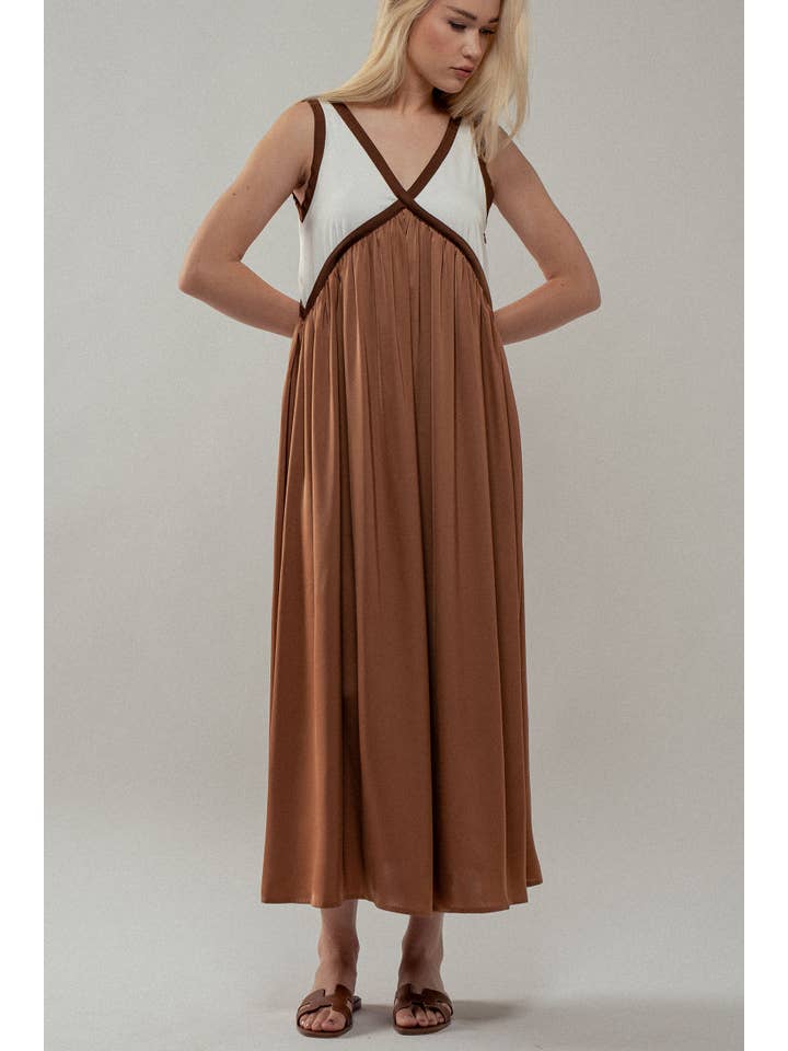 Urban Daizy - Wholesale Dress - Women's - Contrast Piping Empire Waist Dress5