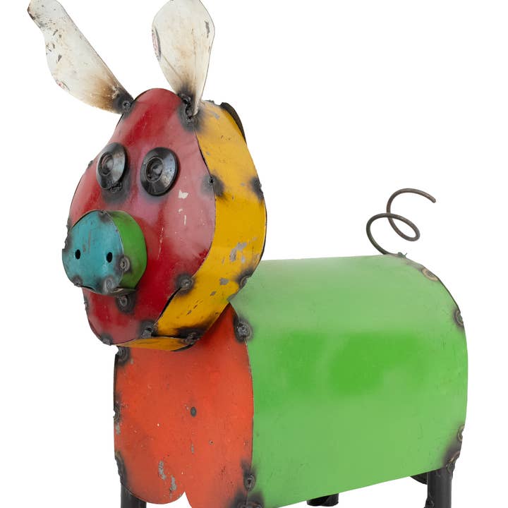 Penny the Colorful Pig-Metal-Garden-8x13x15H-Penny for wholesale by My Amigos Imports