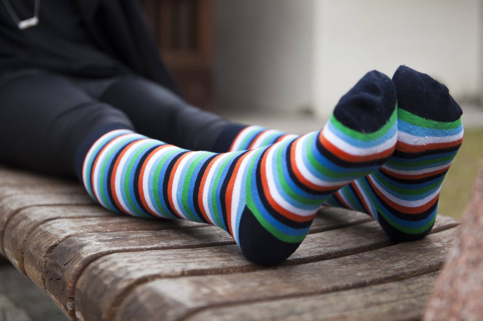 Socks n Socks - Wholesale Socks - Women's - Women's Teal Sky Stripe Knee High Socks2