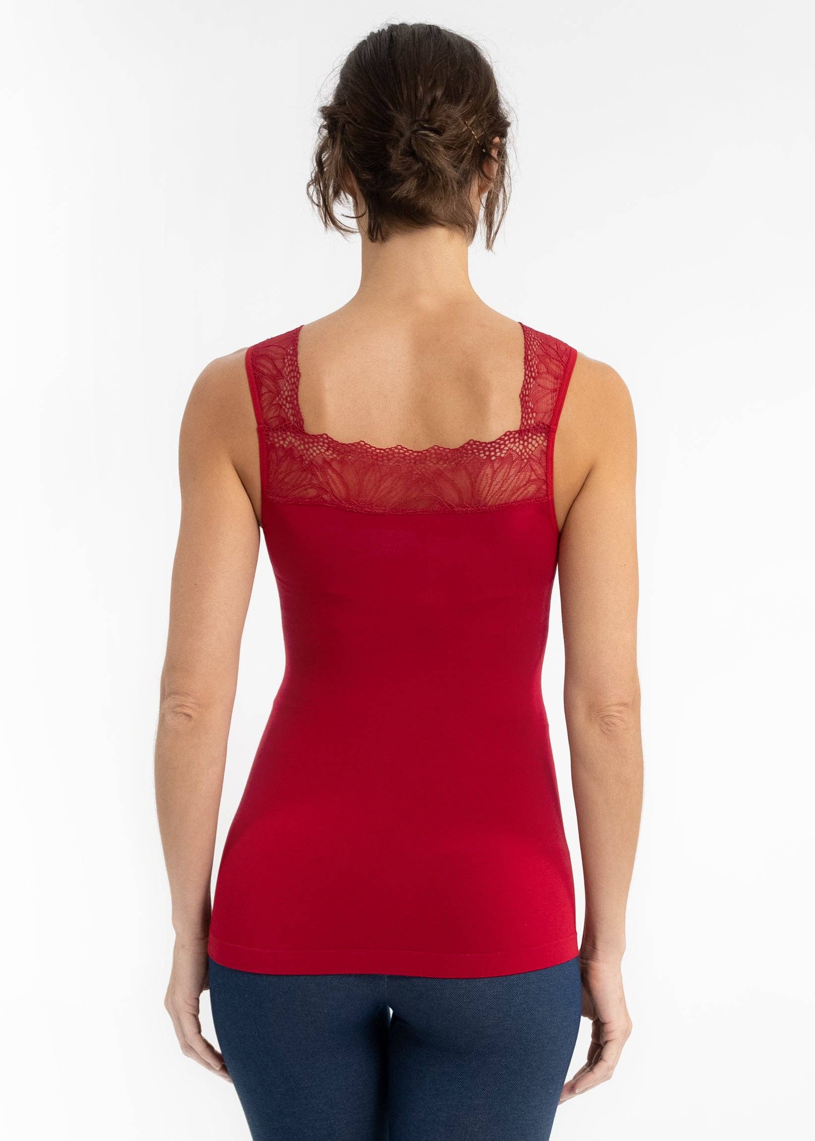 ELIETIAN - Vente Haut en maille – femme - Top réversible avec insert en dentelle26
