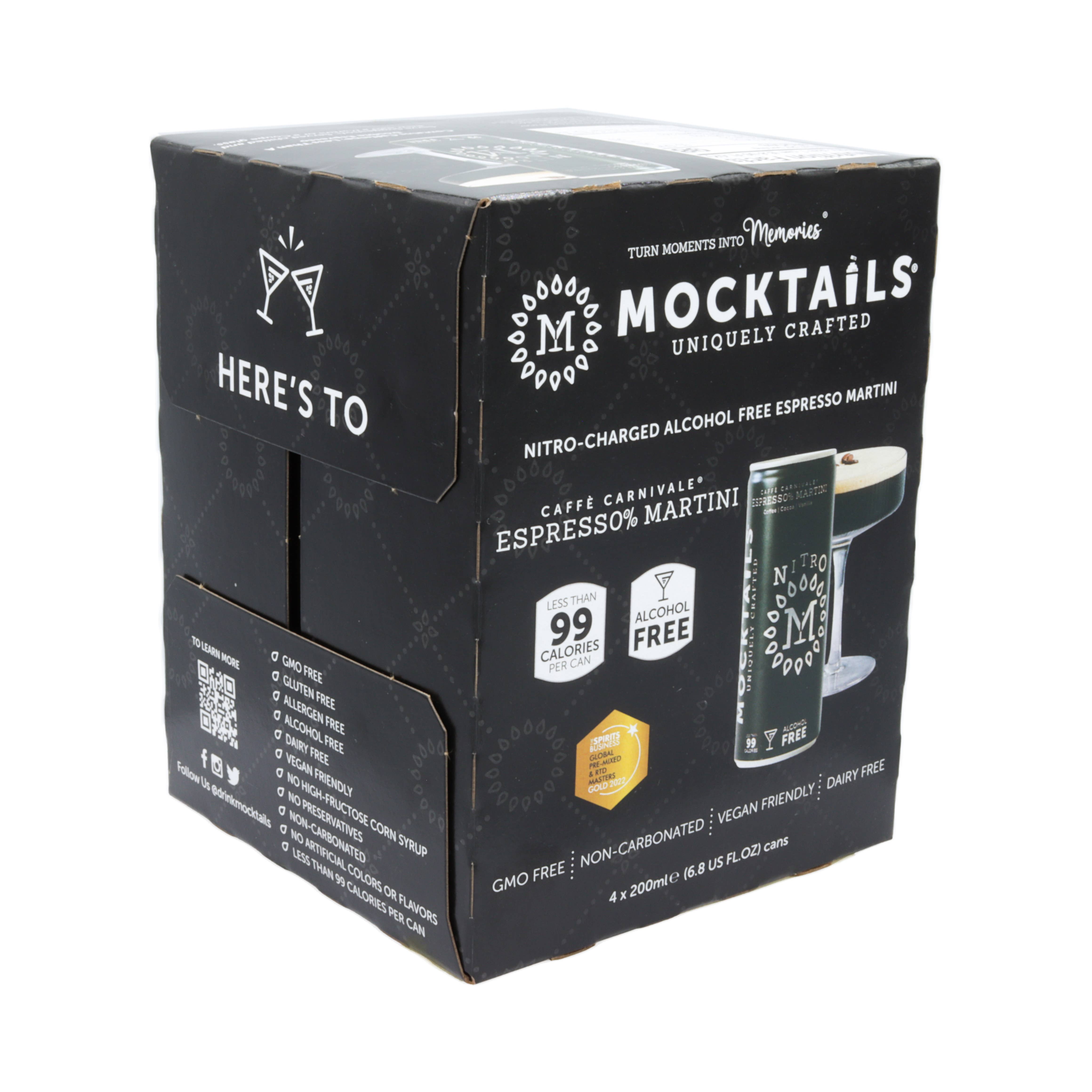 NITRO Mocktails - Wholesale Non-Alcoholic Aperitif/Mocktail - Non-Alcoholic Espresso Martini - Nitro 4PK3