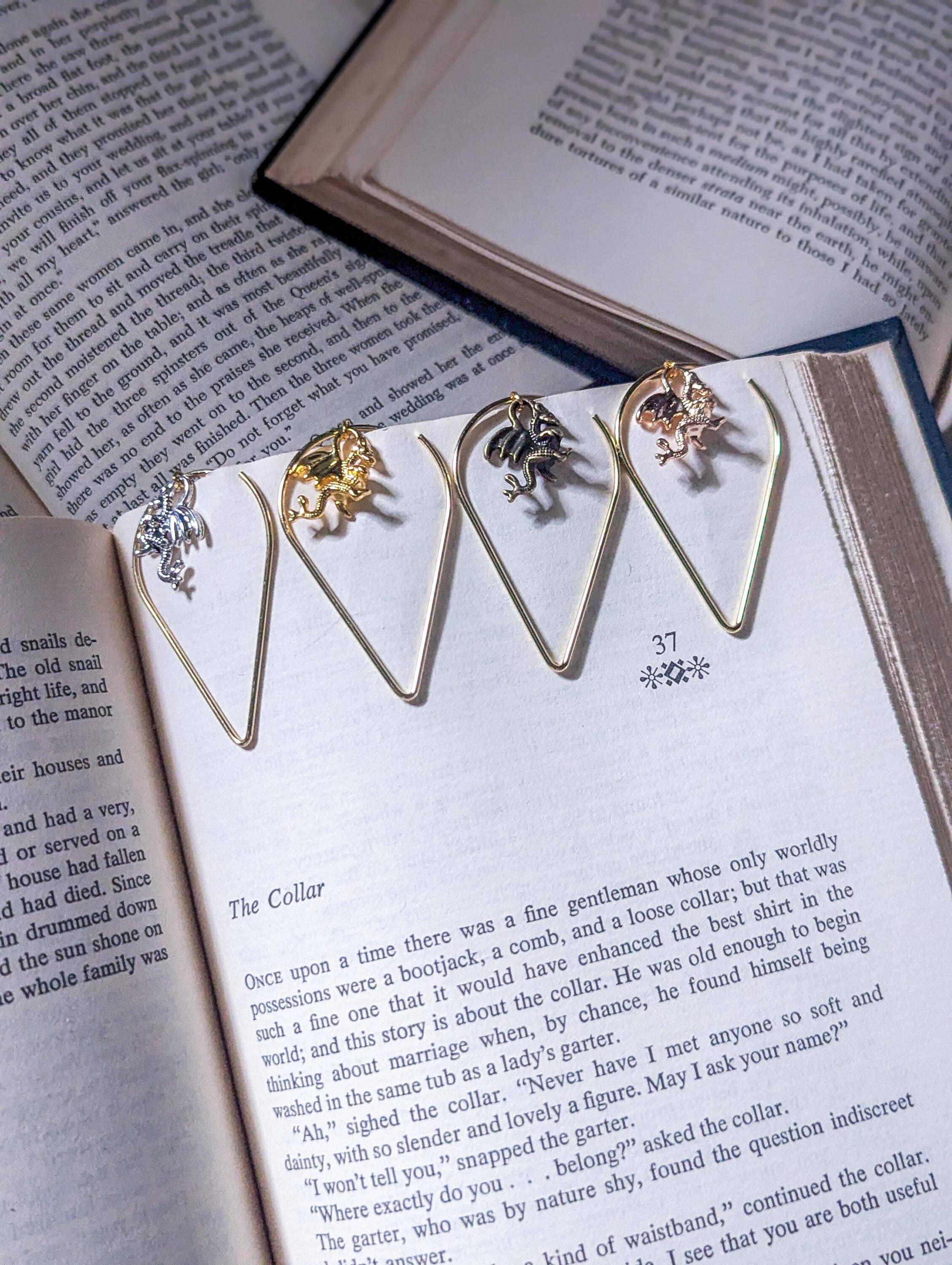 Bookish Trinkets - Wholesale Bookmark - Fantasy Flying Dragon Teardrop Metal Bookmark