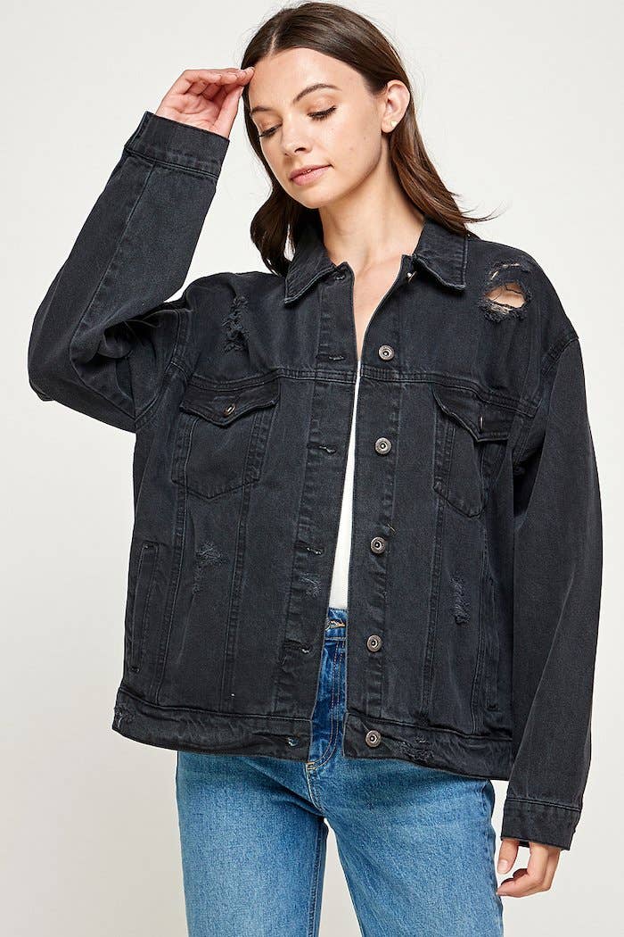BLUE AGE - Vente Veste en jean – femme - Veste en jean oversize Destroyed11