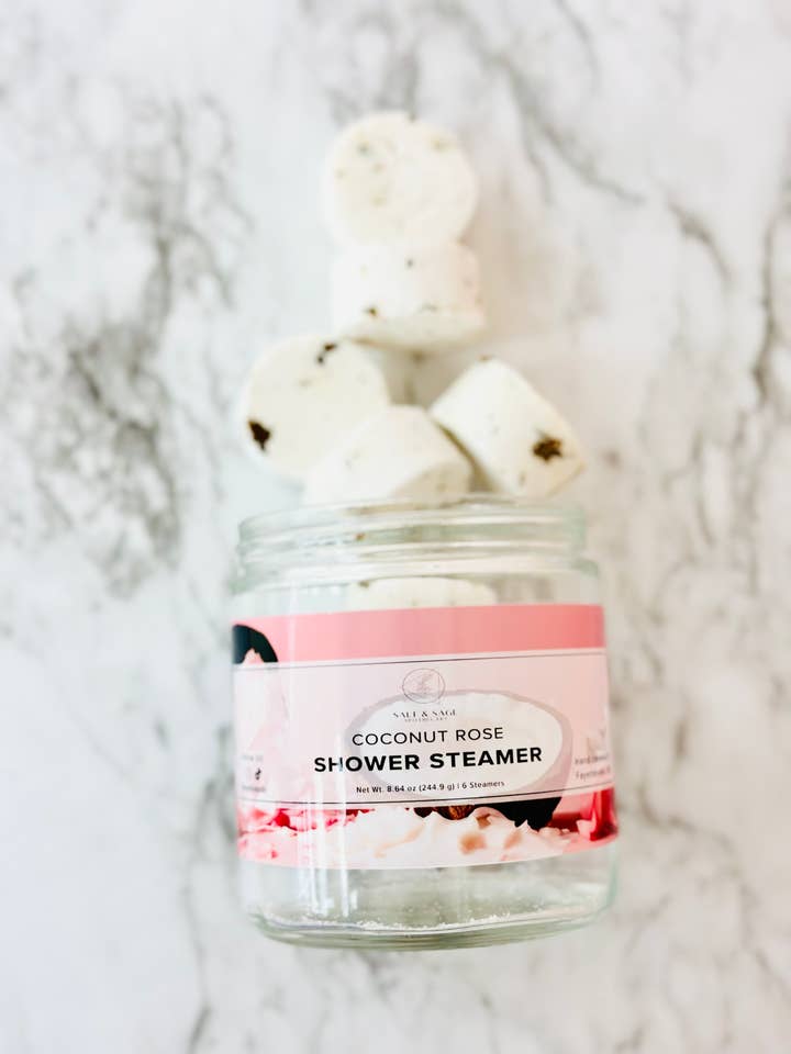 Coconut Rose brusedampere - almindelig størrelse for engroshandel hos Salt & Sage Apothecary