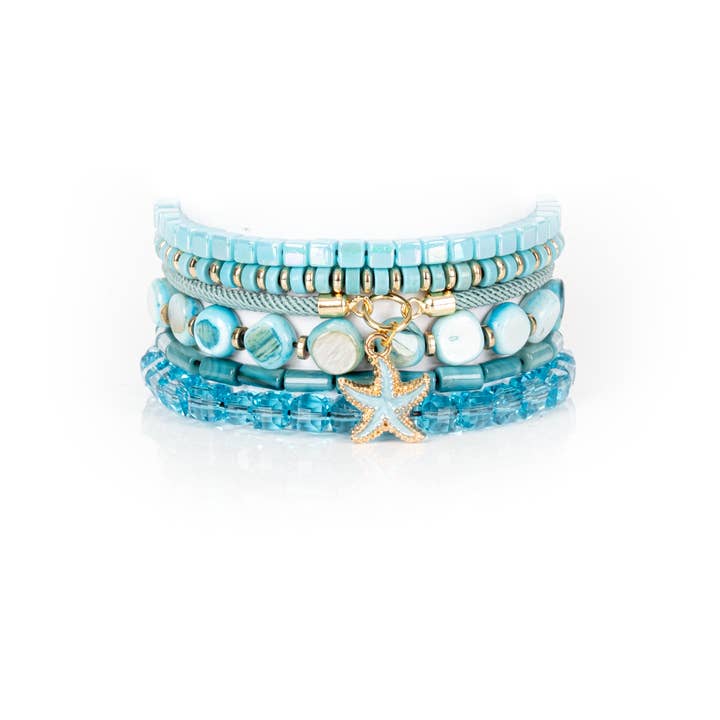 Ocean Breeze Starfish Bracelet Stack for wholesale by The Dark