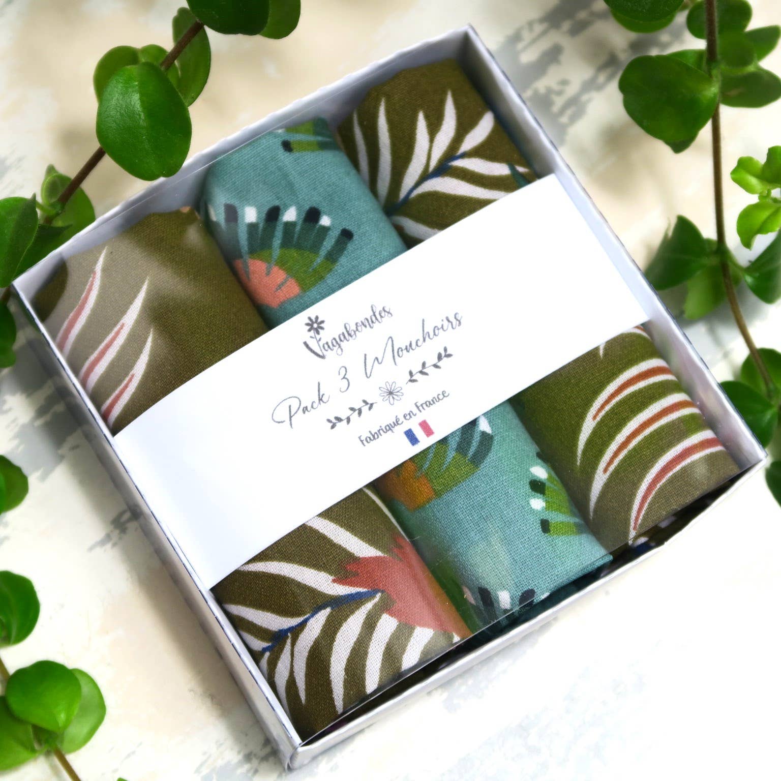 Vagabondes - Wholesale Handkerchief - Unisex - Pack of 3 Cotton Handkerchiefs, Reusable and Eco-friendly8